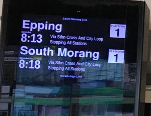 Signage at Flinders Street Station